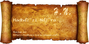 Hadházi Nóra névjegykártya