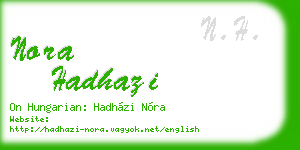 nora hadhazi business card