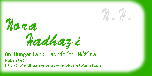 nora hadhazi business card